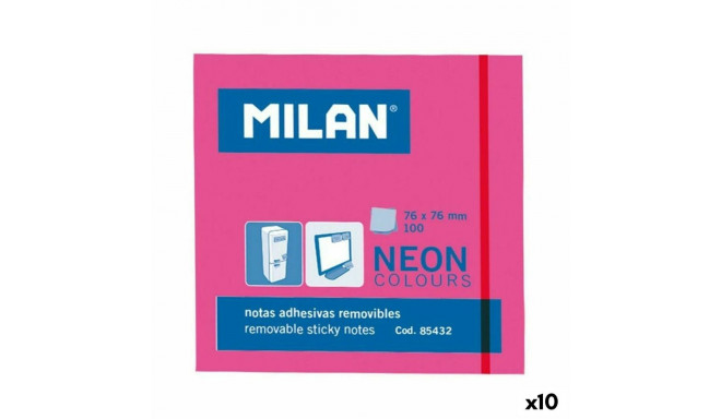 Līmlapiņas Milan Rozā 76 x 76 mm (10 gb.)