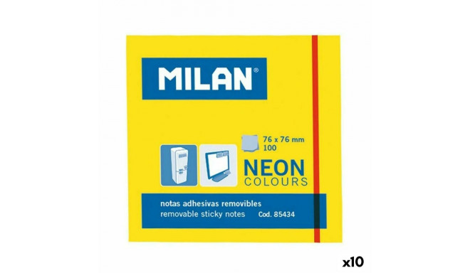 Kleepuvad Märkmepaberid Milan Kollane 76 x 76 mm (10 Ühikut)
