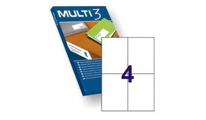 Printer Labels MULTI 3 105 x 148 mm White Upright 100 Sheets (4 Units)