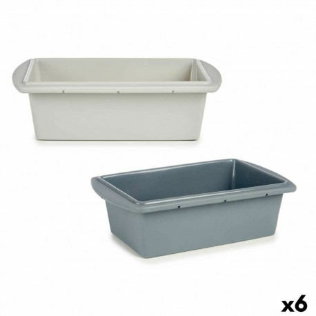 Baking Mould Kinvara HH038 Light grey Dark grey Silicone 1,5 L 16 x 7 x 27,5 cm Sponge cake (6 Units