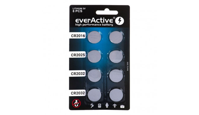 Batteries EverActive R2032 / CR2025 / CR2016 3 V (1 Unit)