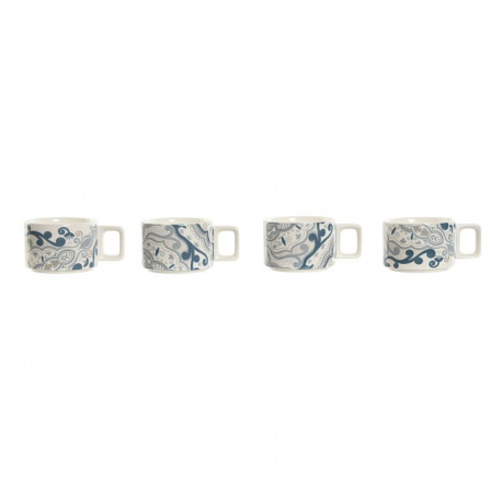 Set Šalica za Kavu Home ESPRIT Beež Hall Roosa Lillla Metall Bambus Dolomite 260 ml