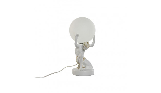 Desk lamp Home ESPRIT White Golden Resin Plastic 220 V 14 x 14 x 32 cm