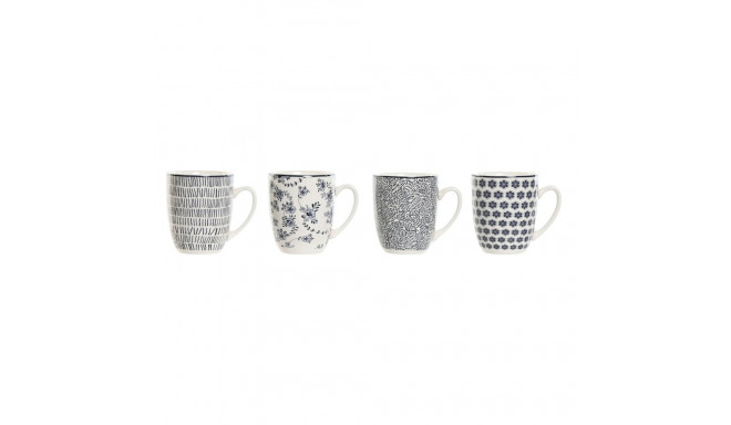 4 Piece Mug Set Home ESPRIT Blue White Porcelain 340 ml