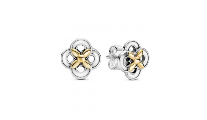 Ladies' Earrings Pandora TWO-TONE FLOWER Sterling silver 925
