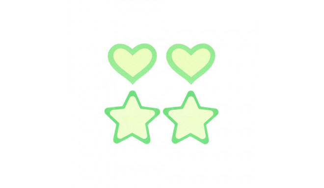 Nipple shield Peekaboo Green One size Hearts Stars