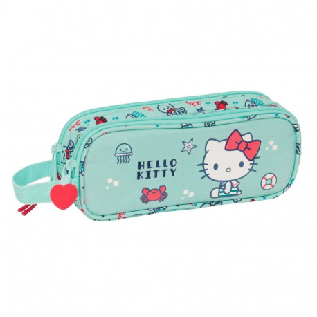 Kahe tõmblukuga pliiatsikarp Hello Kitty Sea lovers Türkiissinine 21 x 8 x 6 cm