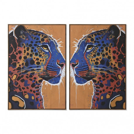 Maal Home ESPRIT Leopard Linna 80 x 4,5 x 120 cm (2 Ühikut)
