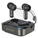 AWEI Bluetooth 5.3 T58 ANC headphones + docking station black/black