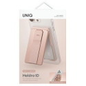 UNIQ Heldro ID magnetic wallet with stand and wristband pink/blush pink