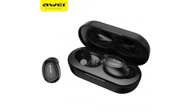 AWEI Bluetooth 5.0 T16 TWS kõrvaklapid + laadimisjaam must/must