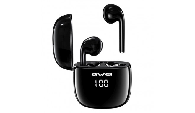 AWEI Bluetooth 5.0 T28P TWS kõrvaklapid dokkimisjaamaga must