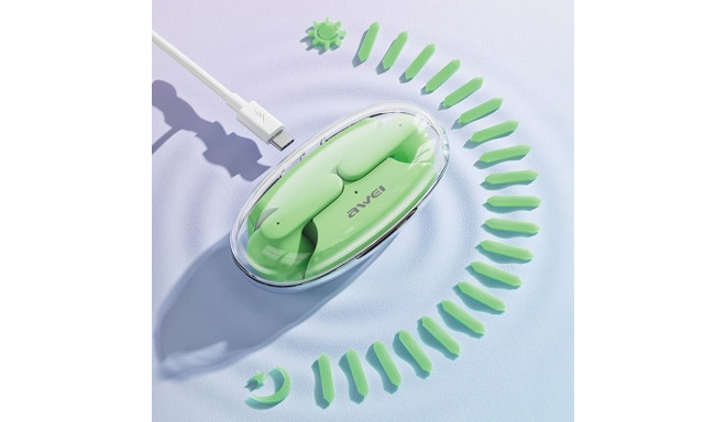 AWEI Bluetooth 5.3 T85 ENCTWS kõrvaklapid + dokkimisjaam valge