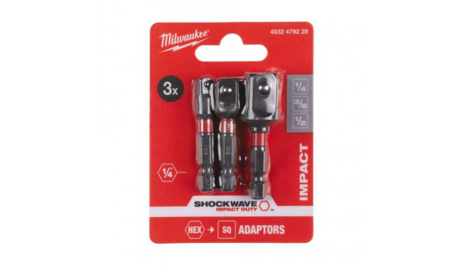 MILWAUKEE IMPACT SOCKET ADAPTER SET 3 pcs.