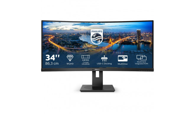 "86,4cm/34"" (3440x1440) Philips B Line 346B1C 21:9 UWQHD Curved 5ms 100Hz HDMI DP USB-C Speaker Bla