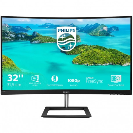 "81,3cm/32'' (1920x1080) Philips E-line 322E1C Curved 16:9 4ms HDMI VGA DisplayPort VESA Full HD Bla