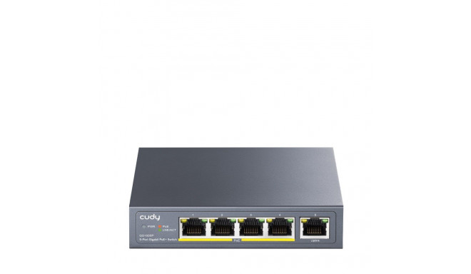Cudy GS1005P network switch Unmanaged Gigabit Ethernet (10/100/1000) Power over Ethernet (PoE) Grey