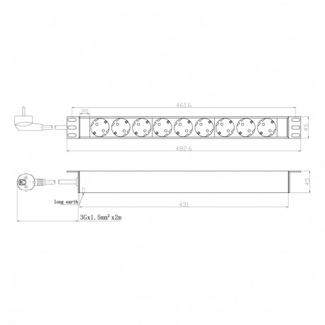 EFB Elektronik EK631DE.1 power extension 2 m 9 AC outlet(s) Indoor Black