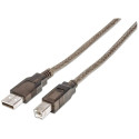Manhattan USB-A to USB-B Cable, 11m, Male to Male, Active, 480 Mbps (USB 2.0), Built In Repeater, Hi