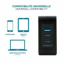 Mobilis Charger 100W 2USB C 1USBA GaN cable 100W Laptop, Smartphone, Tablet Black AC Indoor