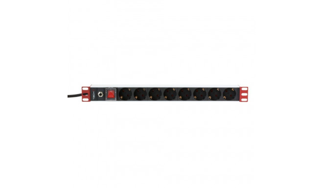 Techly Rack 19" Pistikupesa 8 Pesaga Schuko Pistik