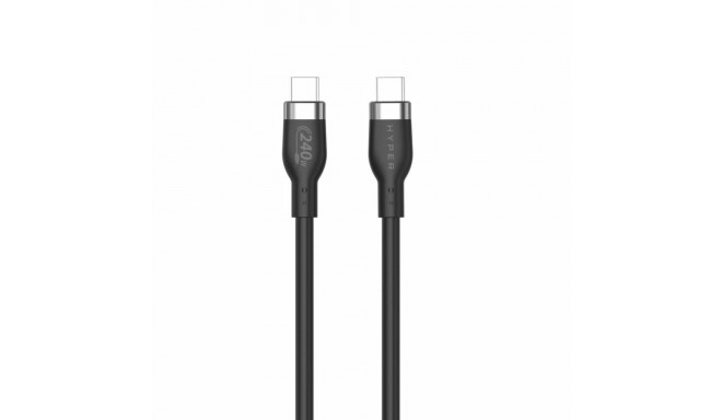 HYPER HyperJuice 240W Silicone USB-C to USB-C Cable (6ft/2m) - Black