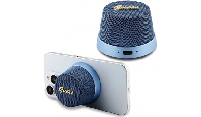 Guess Magnetic Script Metal Bluetooth speaker - blue