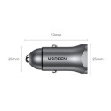 Ugreen car charger USB Type C / USB 24W Power Delivery Quick Charge gray (30780)
