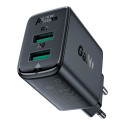 Acefast charger 2x USB 18W QC 3.0, AFC, FCP black (A33 black)