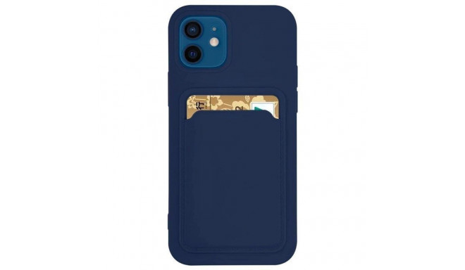 Card Case Silicone Case Wallet with Card Pocket Documents for Samsung Galaxy S22+ (S22 Plus) Navy Bl