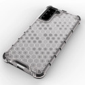 Honeycomb case armored cover with a gel frame for Samsung Galaxy S22 transparent