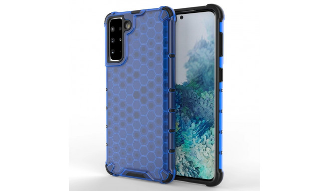 Honeycomb case armored cover with a gel frame for Samsung Galaxy S22 blue