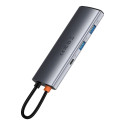 Baseus Metal Gleam Series multifunctional USB HUB 7in1 Type C HDMI TF PD card reader gray (WKWG02011