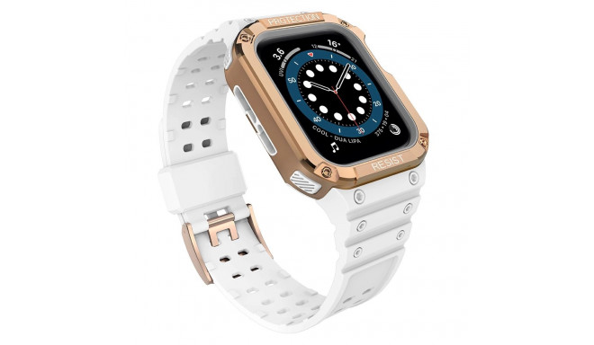 Protect Strap Band Band with Case for Apple Watch 7 / SE (41/40 / 38mm) Case Armored Watch Cover Whi