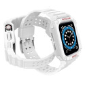 Protect Strap Band Band with Case for Apple Watch 7 / SE (41/40 / 38mm) Case Armored Watch Cover Whi