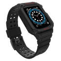 Protect Strap Band Band with Case for Apple Watch 7 / SE (41/40 / 38mm) Case Armored Watch Cover Bla