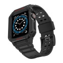Protect Strap Band Band with Case for Apple Watch 7 / SE (41/40 / 38mm) Case Armored Watch Cover Bla