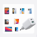 Joyroom wall charger (EU plug) USB / USB Type C 30W Power Delivery QuickCharge 3.0 AFC FCP white (L-