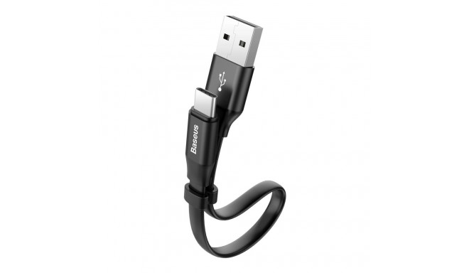 Baseus Nimble flat cable USB / USB-C cable with holder 2A 0.23M black (CATMBJ-01)
