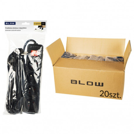 98-568# võrgupikendus pr-470wsp 4-pesaga maandusega+lüliti 5m (20 tk.)