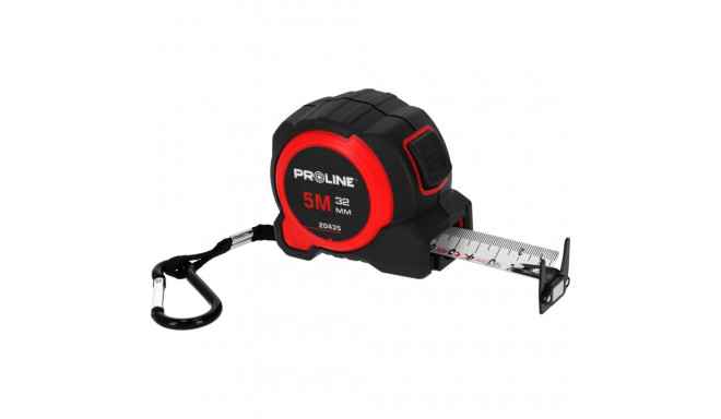 5m/32mm kahepoolne magnetiline nailonist mõõdulint, klamber, CE, Proline