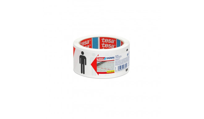 Adhesive Tape TESA Social DIstance White polypropylene