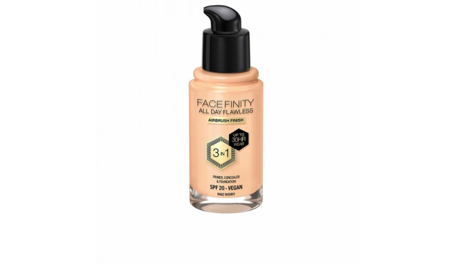 Grima Bāzes Krēms Max Factor Face Finity All Day Flawless 3-vienā Spf 20 Nº N42 Ivory 30 ml