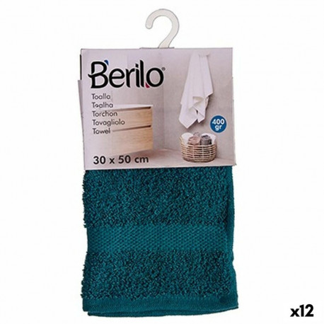 Bath towel Berilo 89672 89672 Blue 80 % cotton 20 % Polyester 30 x 50 cm 30 x 50 x 0,2 cm 25 x 1,5 x