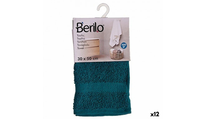 Bath towel Blue 30 x 50 cm (12 Units)