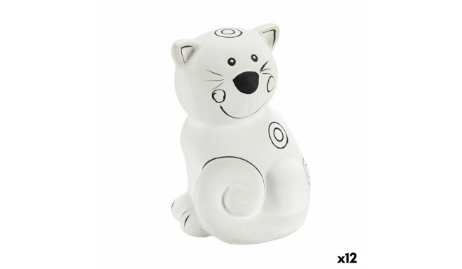 Paint Your Own Money Box Cat Ceramic 9 x 11,8 x 8,5 cm (12 Units)