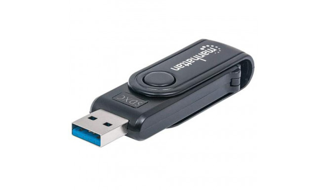 Manhattan USB-A Mini Multi-Card Reader/Writer, 5 Gbps (USB 3.2 Gen1 aka USB 3.0), 24-in-1, SuperSpee