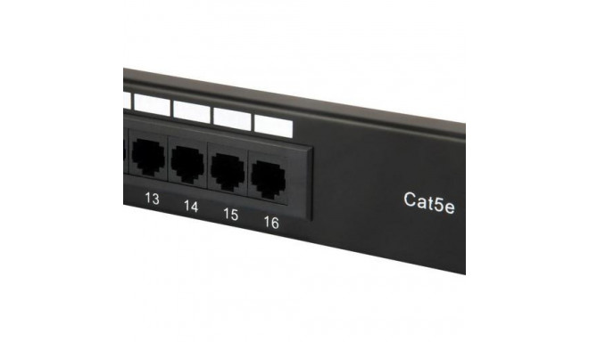 Equip 16-Port Cat.5e Unshielded Patch Panel, Black