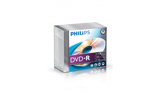 1x10 Philips DVD-R 4,7GB 16x SL