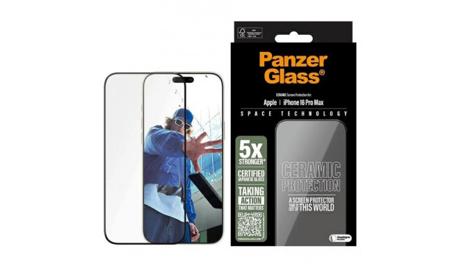 PanzerGlass Ceramic Screen Protector iPhone 16 Pro Max 6.9" Ultra-Wide Fit 2856